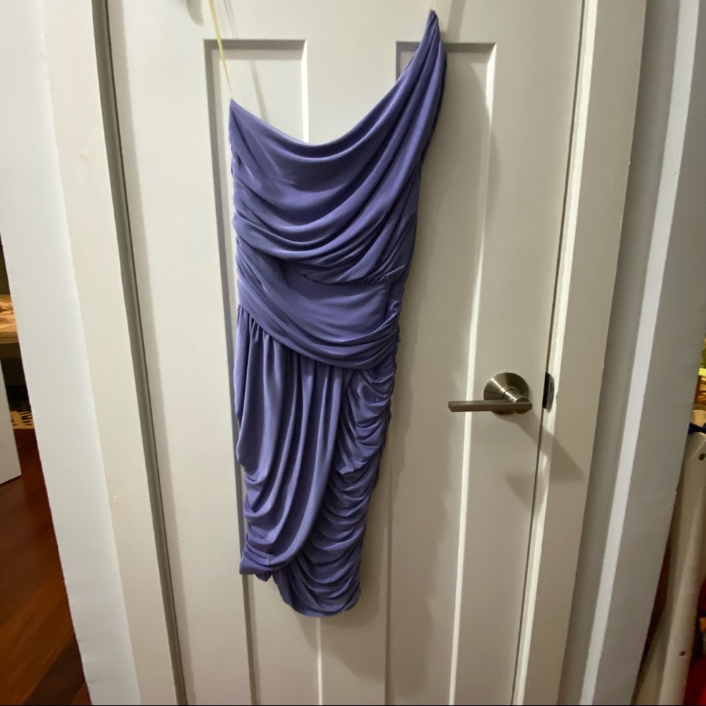 Soprano ruched one shoulder cocktail dress